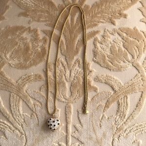 Joan Rivers Black & White  Rhinestone Heart locket